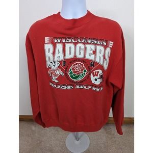 Vtg 90s Wisconsin Badgers Rose Bowl Sweatshirt Mens XL Red Vintage 1994